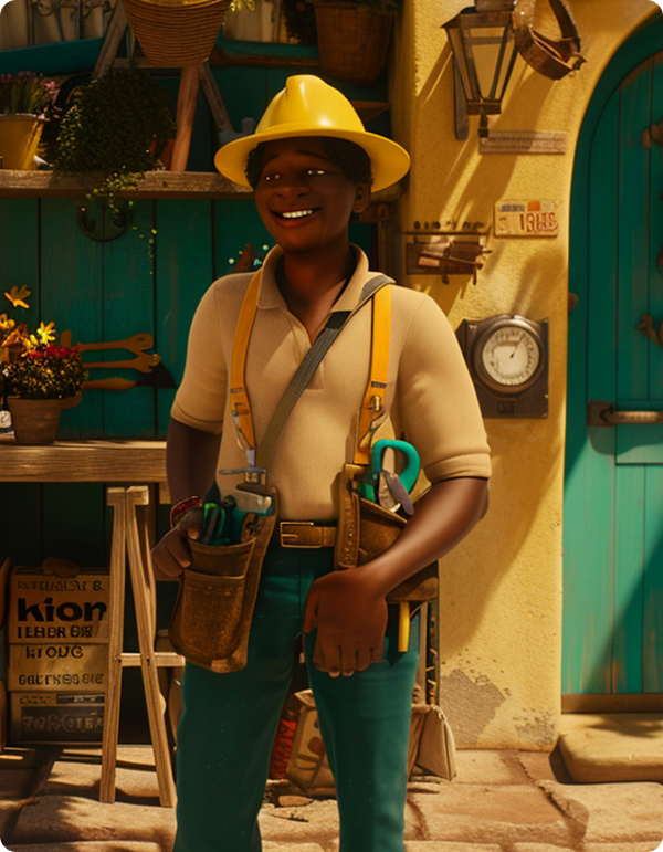 South African service provider worker smiling